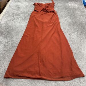 Barbie x Azazie High Slit Formal Maxi Dress Womens A14 Burnt Orange Backless